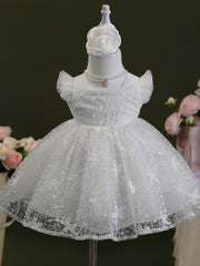 Baby & Fairy Gown Dress Hundred Christening Party Dress With Headdress