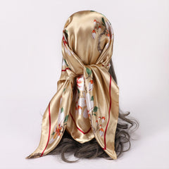 Vintage Floral Bandana Scarf Lightweight Silk Neck Scarfs