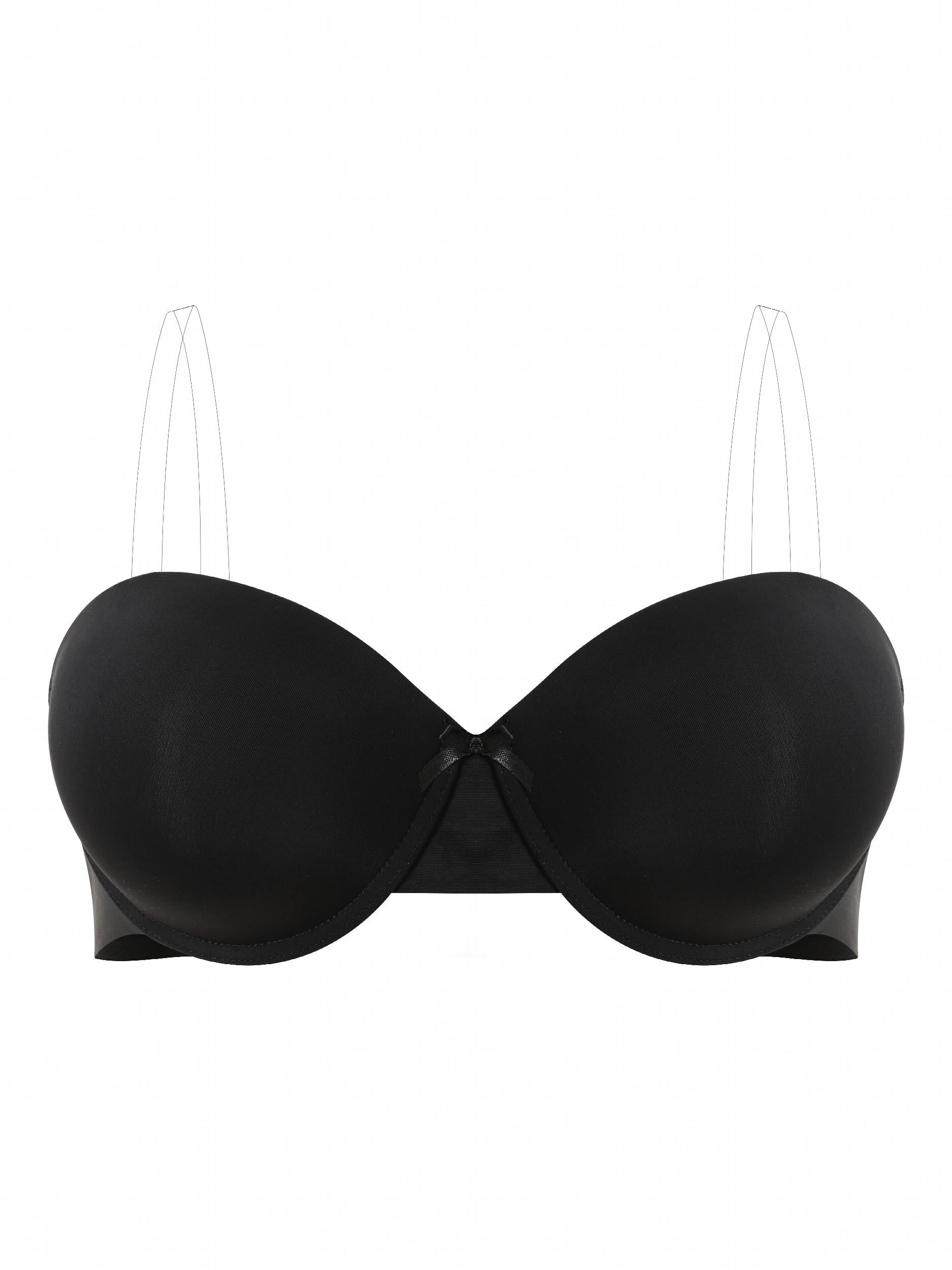 Solid Knot Front Strapless Bra Women's Plus Size
