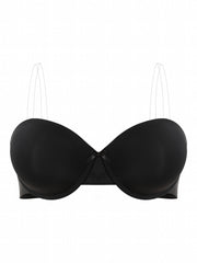Solid Knot Front Strapless Bra Women's Plus Size