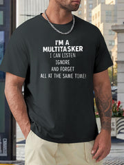 Funny Multitasker Pattern Print Men's T-shirt