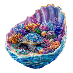 3D Wooden Sea Turtle Puzzle Brain Exercise Art Toy in Box - Ideal Gift