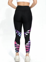 Striped Print Yoga Pants Slimming Leggings