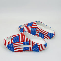 Unisex Star & Stripe Platform Slides for Summer