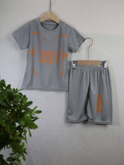 Boy's Sporty Style Outfit 2pcs T shirt & Shorts Set For Summer