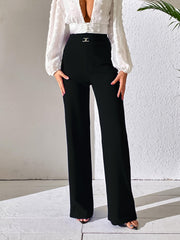 High Waist Wide Leg Work Office Pants Spring Summer Womens