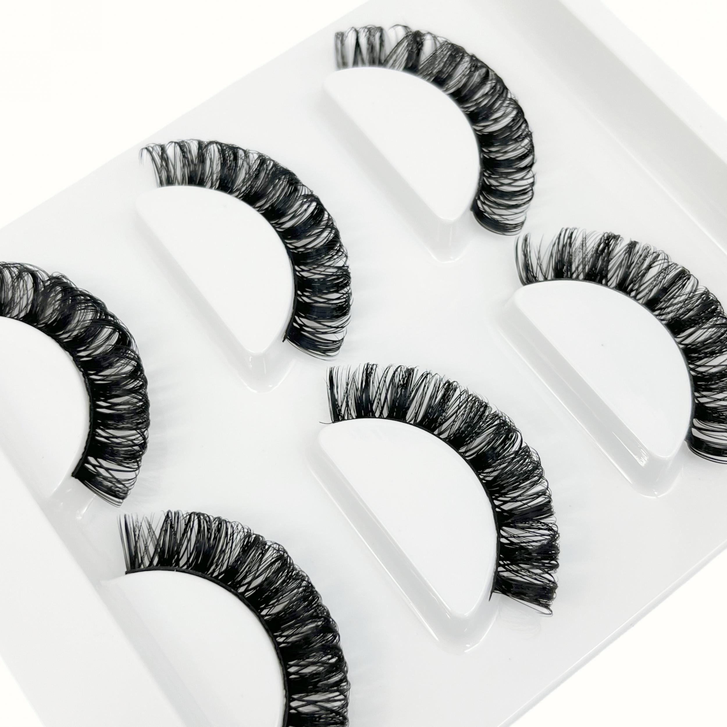 3 Pairs False Eyelashes 14mm D Curling Natural Thick Faux Mink Lashes