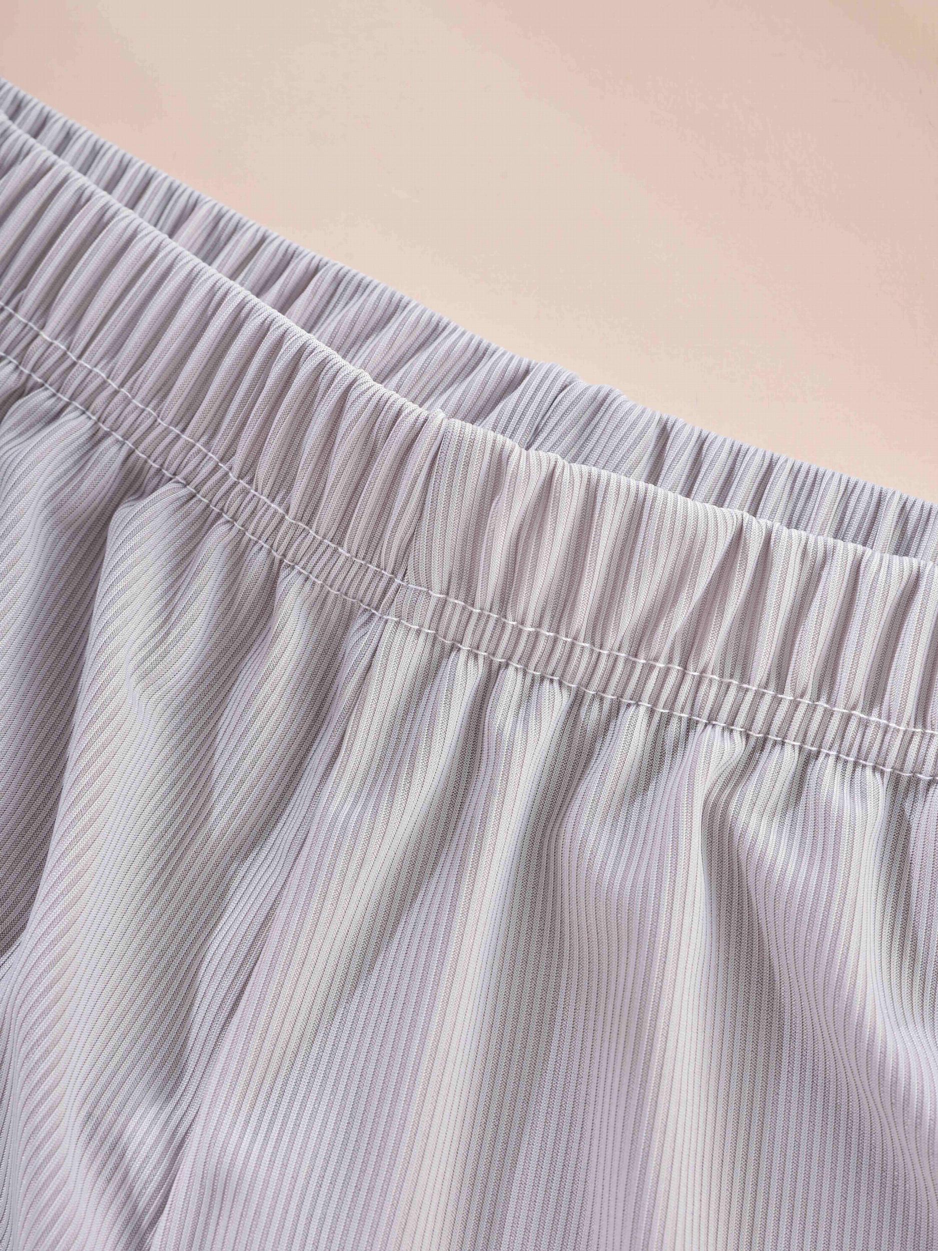 3 Pack Plus Size Ribbed Wave Trim Elastic Waist High Stretch Pajama Shorts