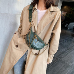 PU Leather Crossbody Bags For Women Chain Small Shoulder Bag
