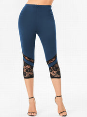 Lace Skinny Capris Leggings Sexy Crop Leggings