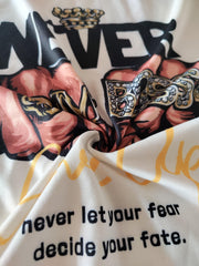 Never Give Up Pattern Print Men's Short Sleeve Comfy T shirt