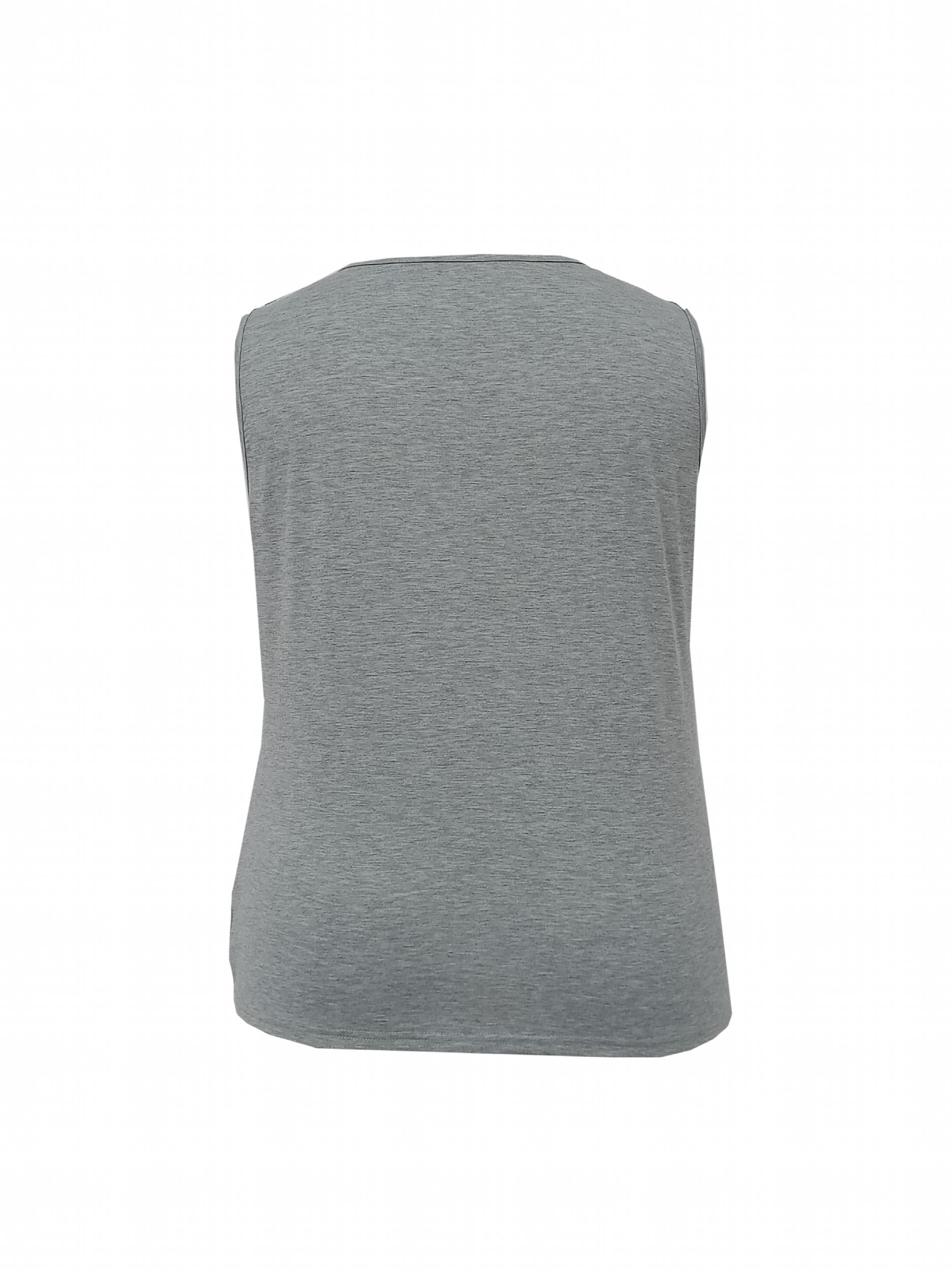Colorblock Leopard Print V-Neck Tank Top