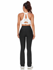 Breathable Sweat Absorbing Tights Solid Leggings With Pocket