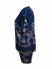 Women's Plus Baroque Print Pin Detail Top & Shorts Set