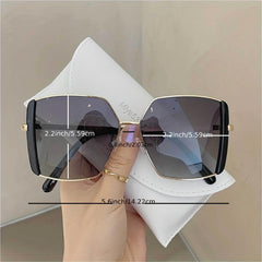 Large Square Sunglasses Mirror Lens Metal Glasses UV400
