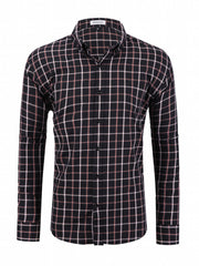 Plaid Print Men's Casual Button Up Long Sleeve Shirt