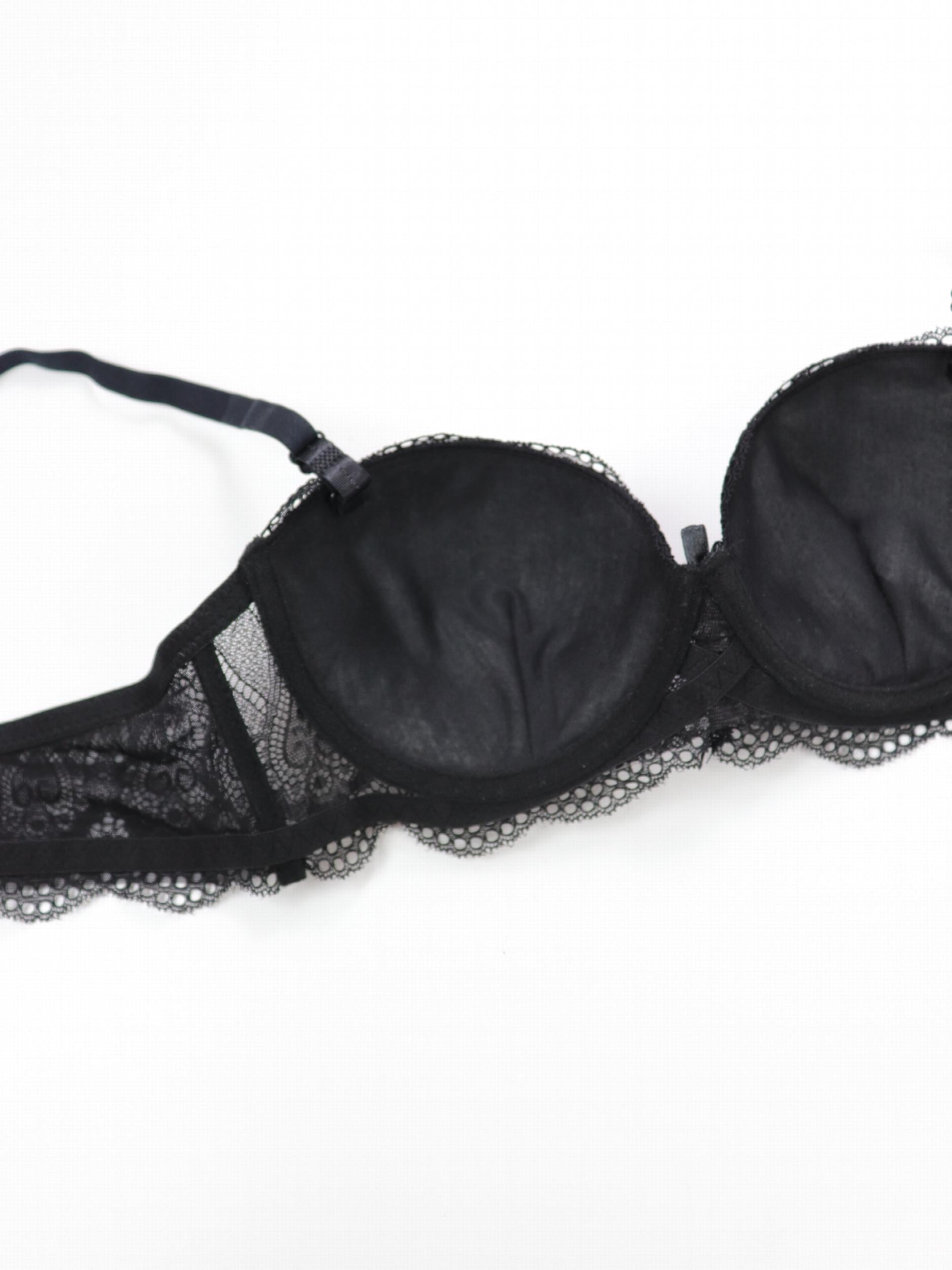 Lace Push Up Bra with Bow Tie - Women's Lingerie
