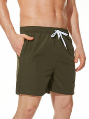 Classic Quick Drying Board Shorts With Mesh Lining & Pockets Swim Trunks