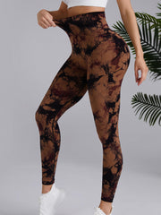 3Pcs Tie Dye Seamless Yoga Pants High Stretch