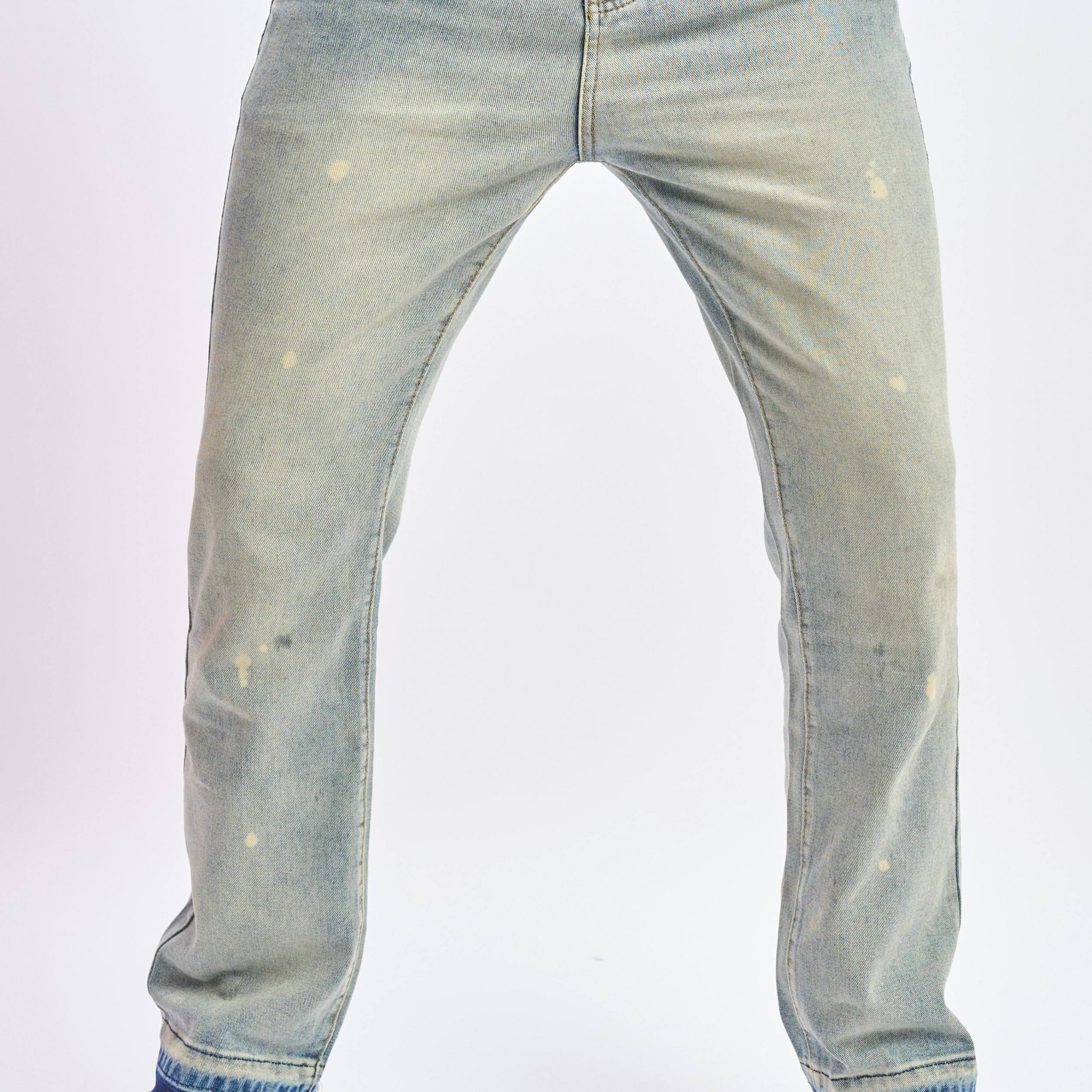 Loose Fit Distressed Denim Jeans Mens Casual Street Style Pants