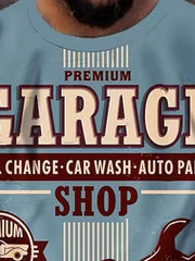 Men's Garage Print T Shirt 3D Digital Print Active Tee