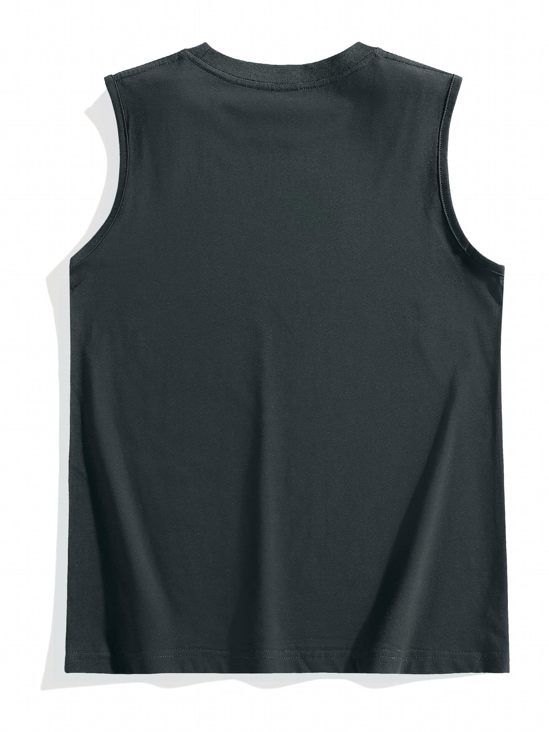 Men's Letter Print Casual Tank Top Loose Fit Vest
