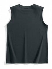 Men's Letter Print Casual Tank Top Loose Fit Vest