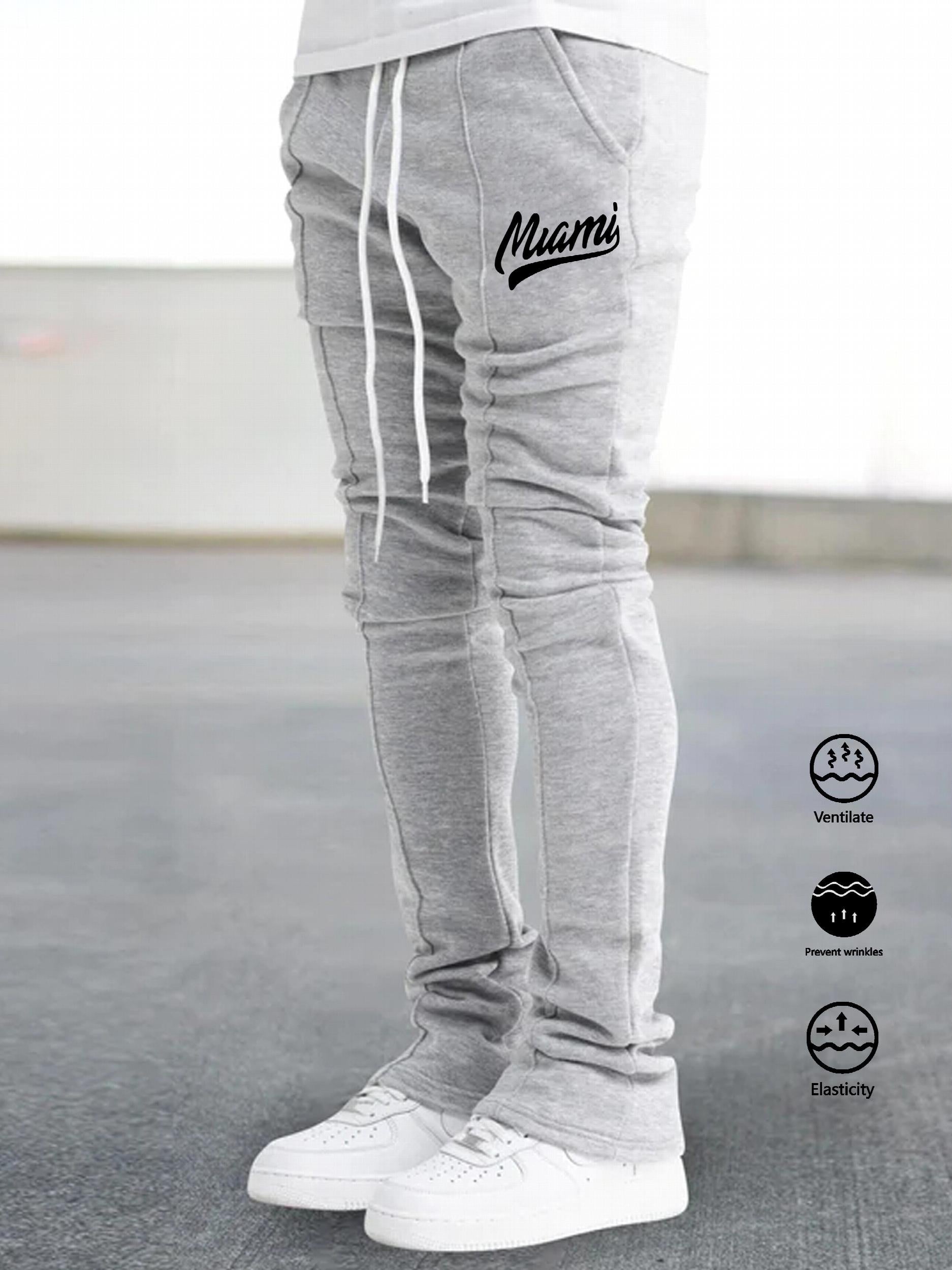 Men's Comfy Bell Bottom Pants Hip Hop Style Joggers
