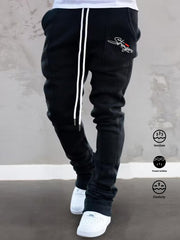 Men's Letter Print Joggers Casual Loose Fit Drawstring Pants