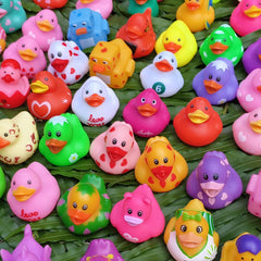 30-60 Colorful Rubber Ducks Toy Duckies for Kids Bath Birthday Summer Beach