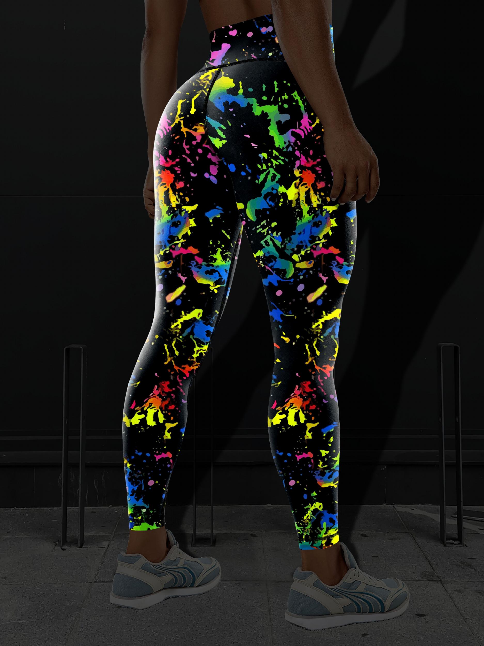 Splash Print High Waist Yoga Pants Women's Activewear