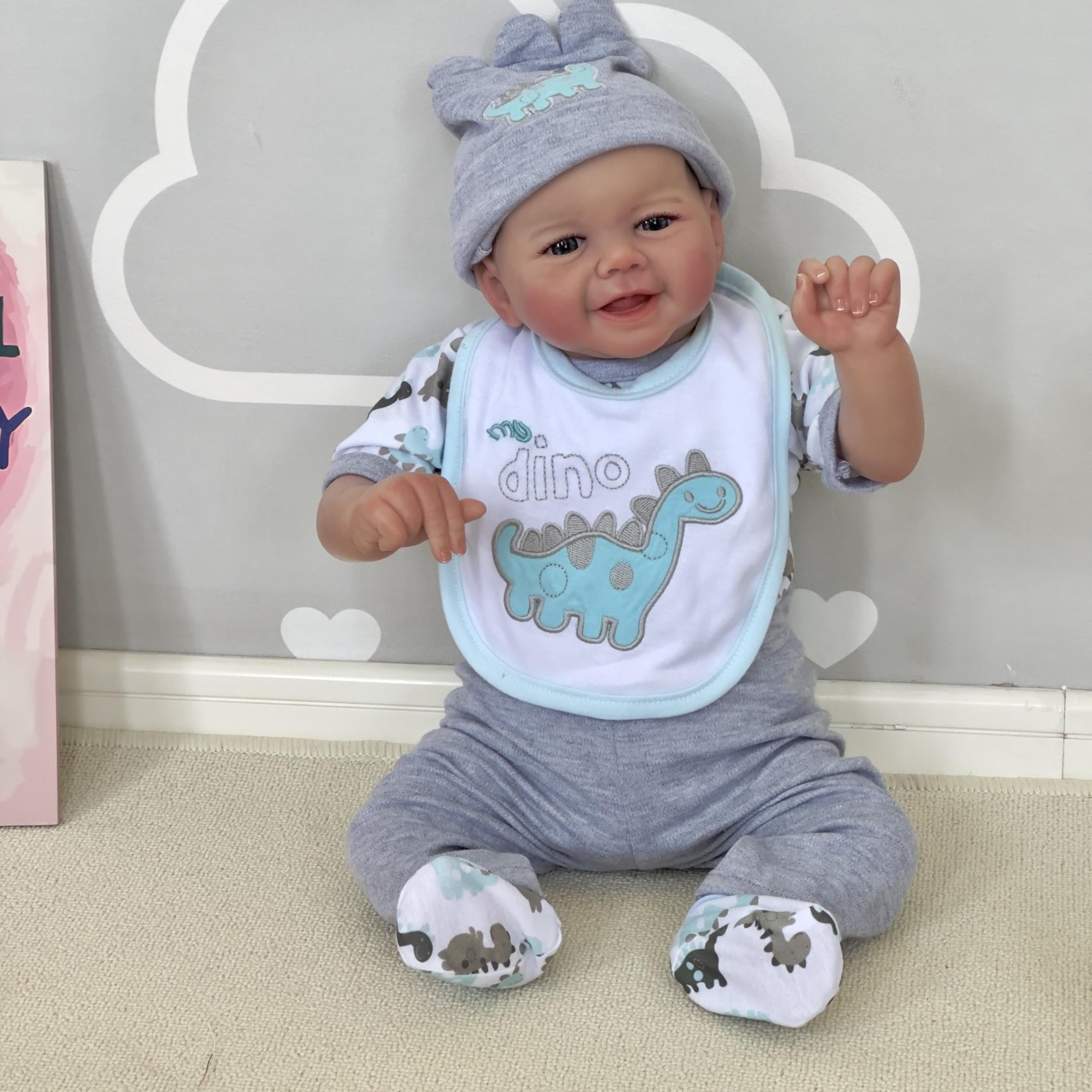 19in Reborn Baby Doll Lifelike Newborn Soft Touch 3D Skin Hand Painted
