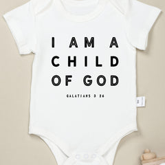 Baby Cotton Romper I Am A Child Of God Onesie Clothes