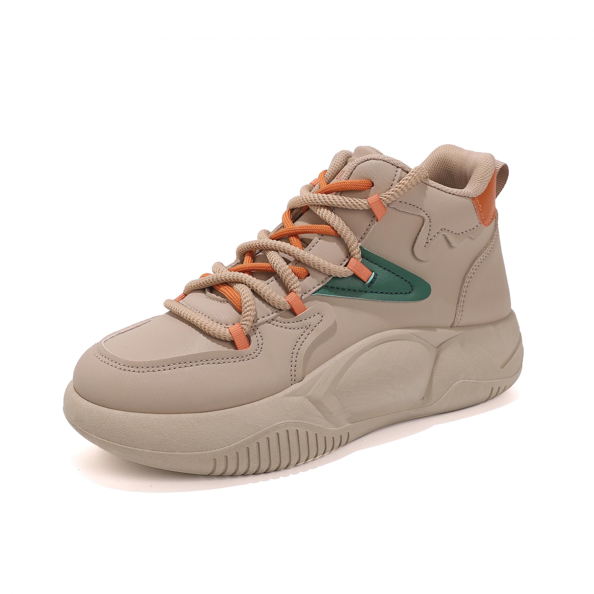 Women's Chunky Sneakers Non-slip Sports Shoes High Top Lace Up Skate Shoes