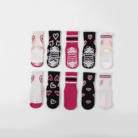 5 Pairs Kids' Floor Socks, Non-Slip & Warm for Autumn/Winter