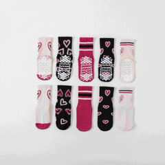 5 Pairs Kids' Floor Socks, Non-Slip & Warm for Autumn/Winter