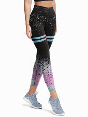 Sparkly Print Fitness Yoga Pants Slim Fit Leggings Women