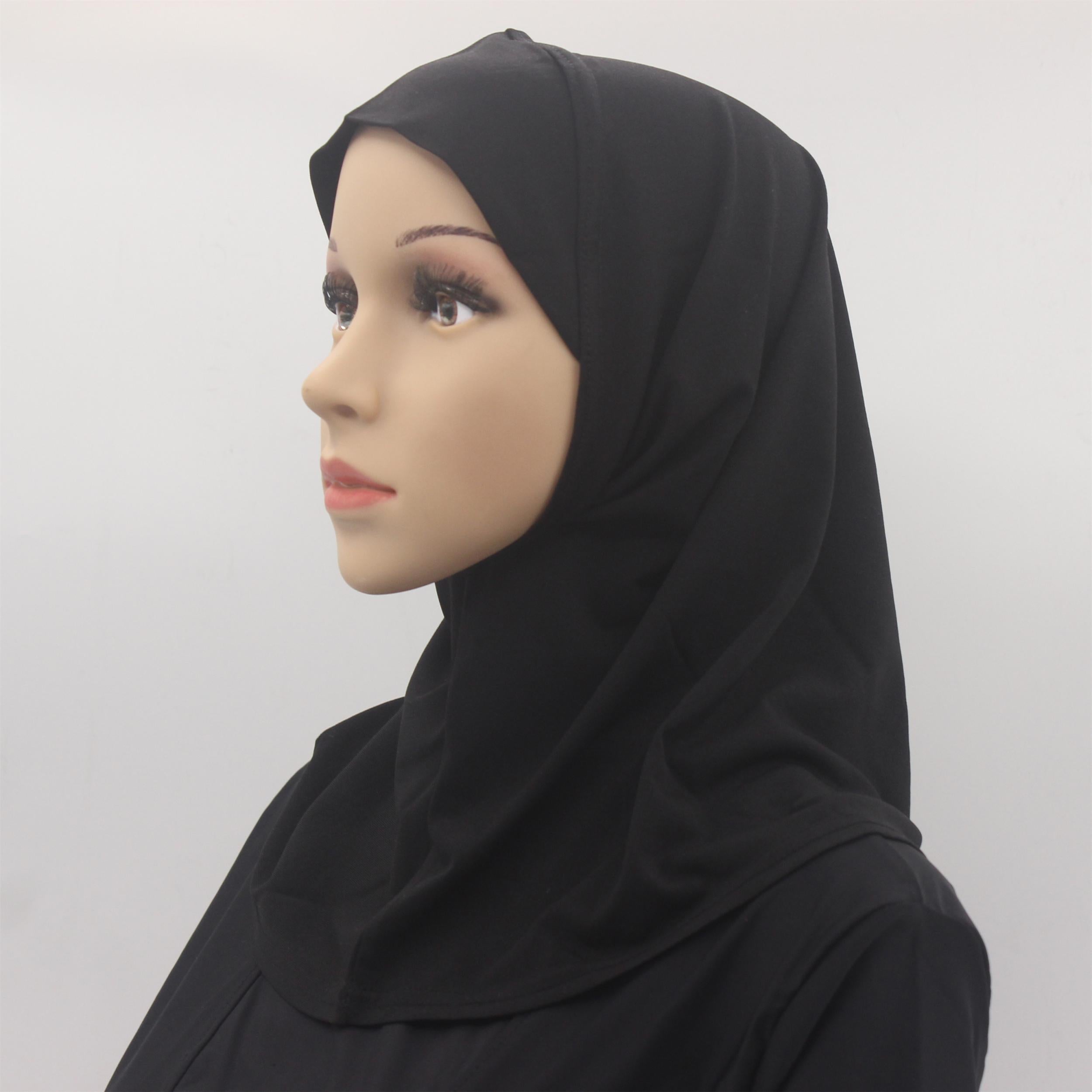 Solid Hijab Turban Elastic Head Wrap For Women Slouchy Head Scarf Hat
