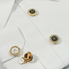 2pcs Rose Shirt Button Decoration Set Unisex Flutter Buttons