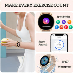 Smart Watch for Women Touch Screen Waterproof Fitness Tracker DIY Watch Face