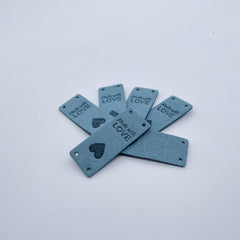 20pcs With Love WORDS Faux Suede Labels Faux Leather Labels