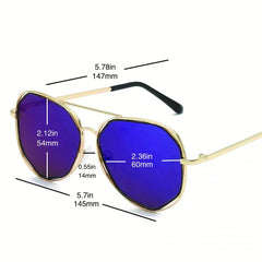 Hollow Metal Aviator Sunglasses UV400