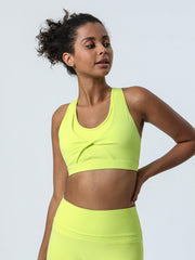 Women's Sports Yoga Tank Bra Scoop Neck Stretchy Solid Sports Bra