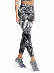 Personality Printed Sporty Yoga Pants High Waist Slim Fit Stretchy Yoga Leggings