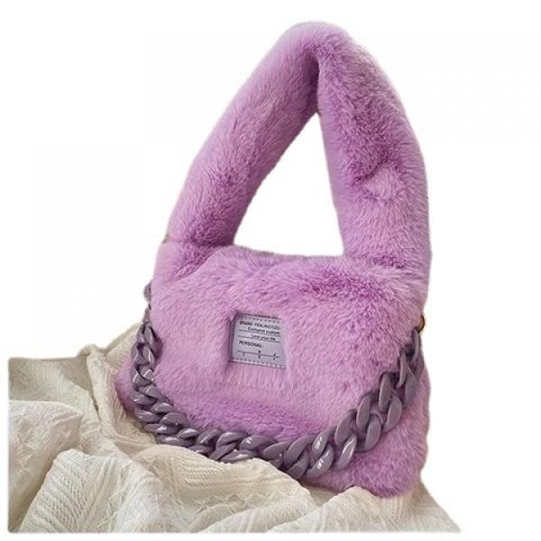 Plush Printed Tote Bag for Women