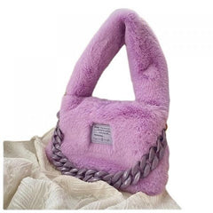 Plush Printed Tote Bag for Women