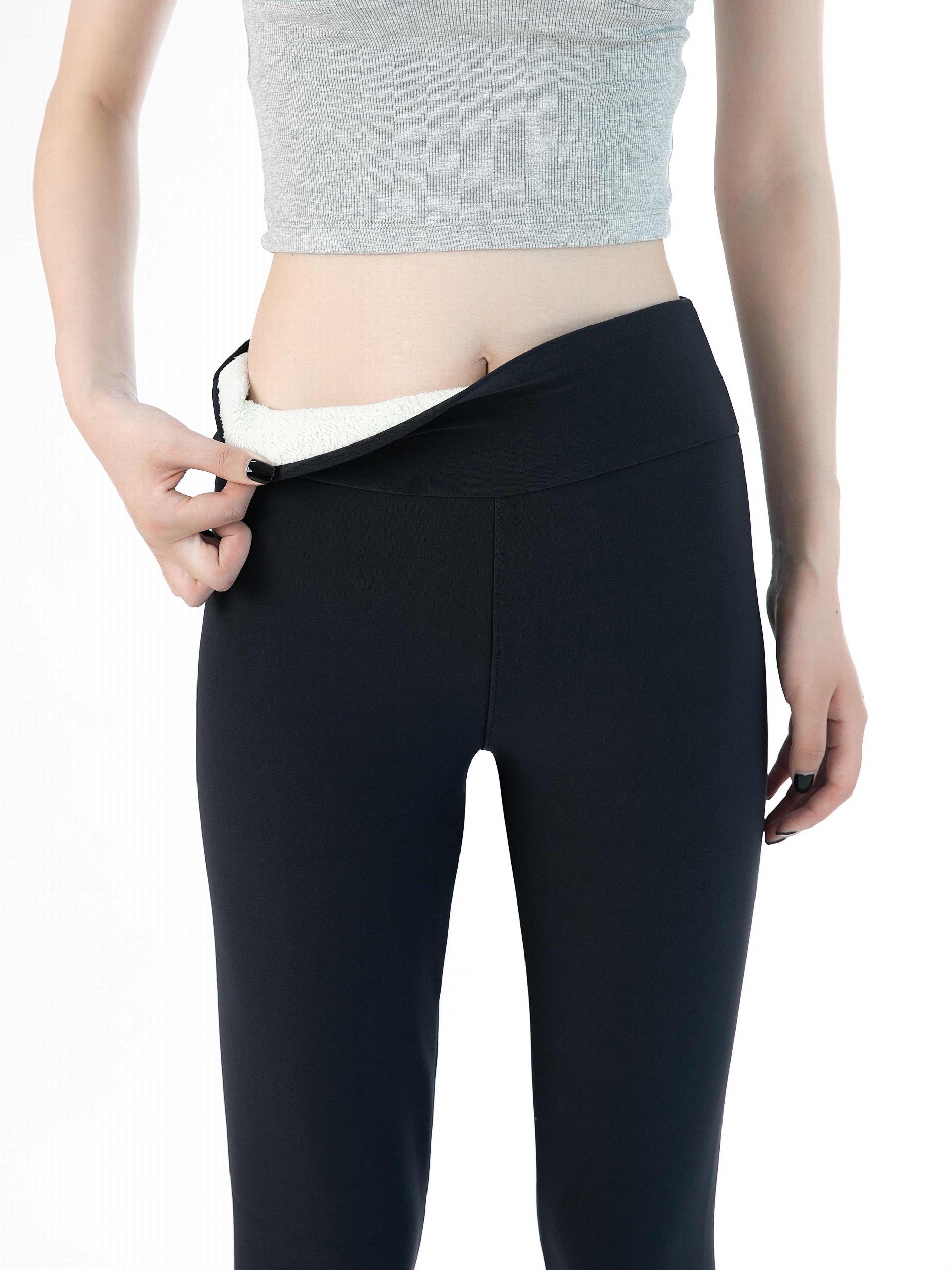 Plush Lined Shaping Pants Tummy Control Elastic Slimmer Thermal