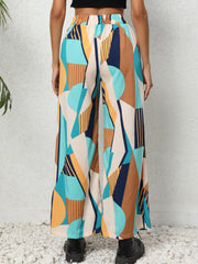 Geo Print Wide Leg Pants High Waist Loose Casual Pants
