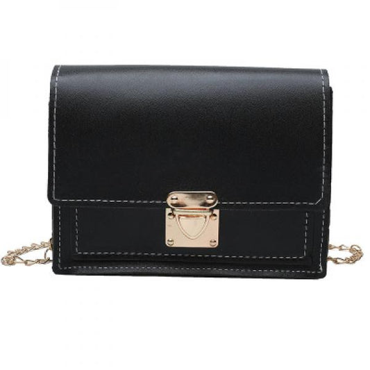 Women's PU Leather Handbag Chain Lock Square Sling Shoulder Crossbody