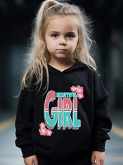 2pcs Girl Print Outfits Girls Hoodies Jogger Pants Set